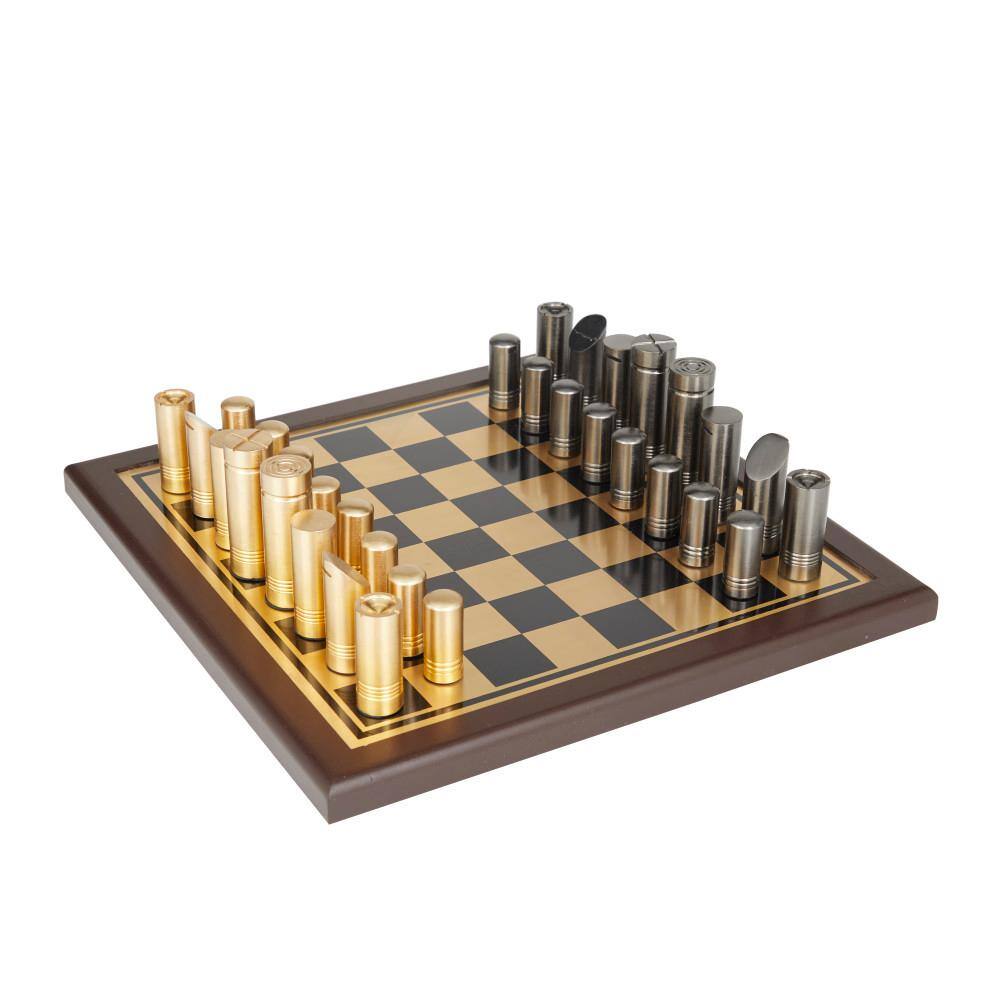 Novogratz Gold Aluminum Chess Game Set