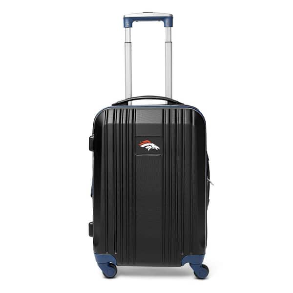 Denco NFL Denver Broncos Navy 21 in. Hardcase 2-Tone Luggage Carry-On Spinner Suitcase