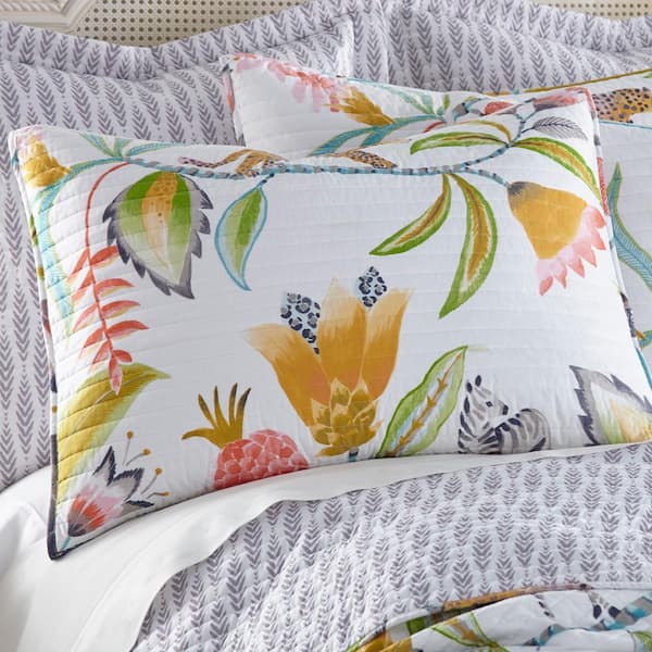 LEVTEX HOME Melina 3-Piece Multi-Color Tropical Floral Cotton Full