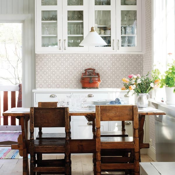 Orbit Neutral Floral Neutral Wallpaper Sample