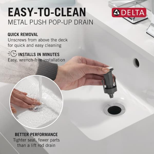 Delta Modern Single Hole Single-Handle Bathroom Faucet in Chrome 567LF-PP -  The Home Depot