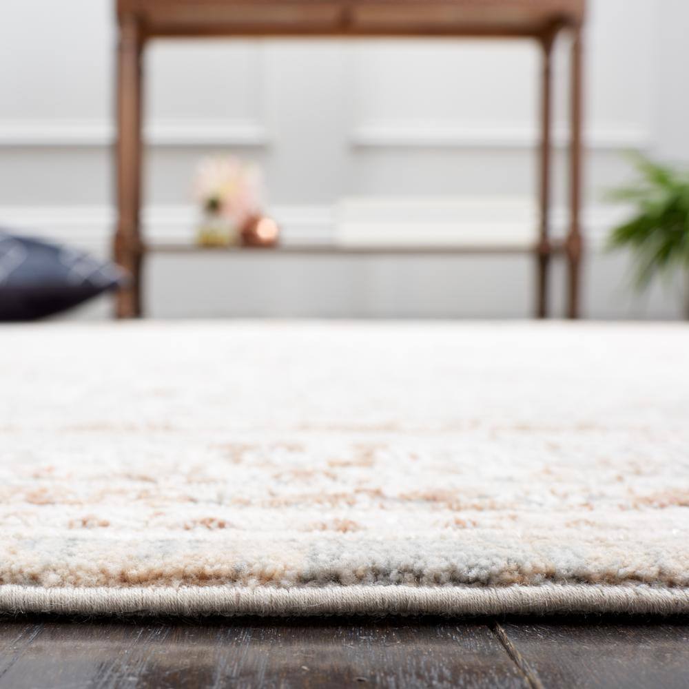 Lustrous Blue & Beige Round Viscose Area Rug, 6'7"