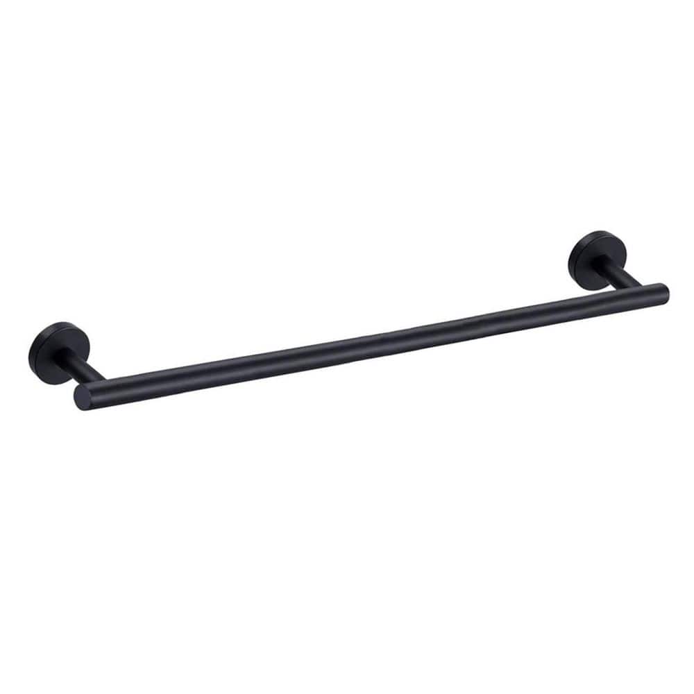 24 in. Wall Mounted Stainless Steel Bathroom Towel Holder, Bath Towel Bar in Matte Black, Single Towel Rack Rod price history on PriceWatchPro