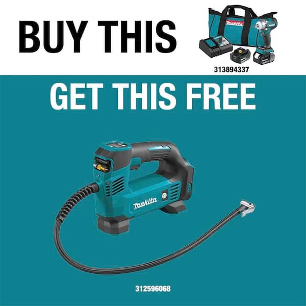18V LXT Brushless 4-Speed 1/2 in. sq. Drive Impact Wrench Kit (5.0Ah) with 18V LXT Electric Portable Inflator