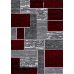 Verena Red Geometric 5 ft. x 7 ft. Area Rug