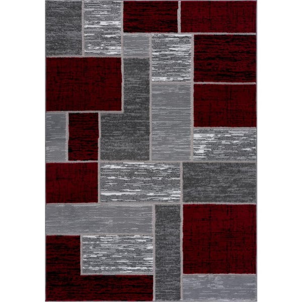 L'Baiet Verena Red Geometric 8 ft. x 10 ft. Area Rug