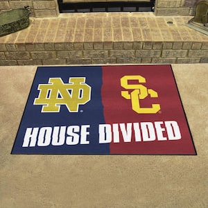 NCAA House Divided - Notre Dame / Southern Cal 33.75 in. x 42.5 in. House Divided Mat Area Rug