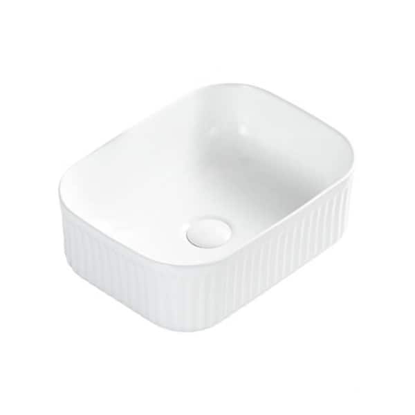 15.75 in. Drop-In/Undermount Single Bowl White Ceramic Kitchen Sink