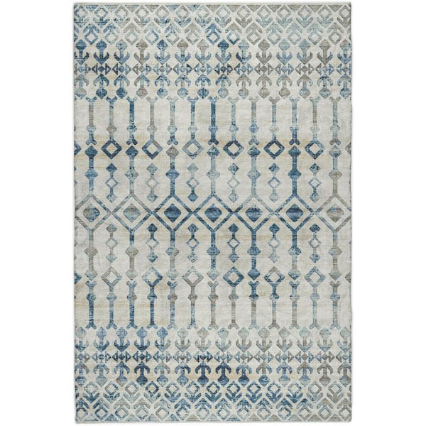 Dream Shag Premium Machine Washable Abstract ADS79 Ivory 5 ft. x 7 ft. 6 in. Area Rug