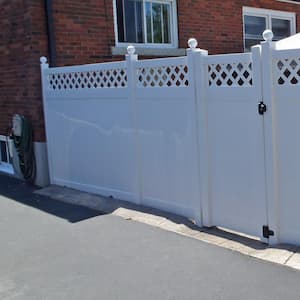 5 in. x 5 in. x 8.75 ft. White Vinyl Fence Gate End Post