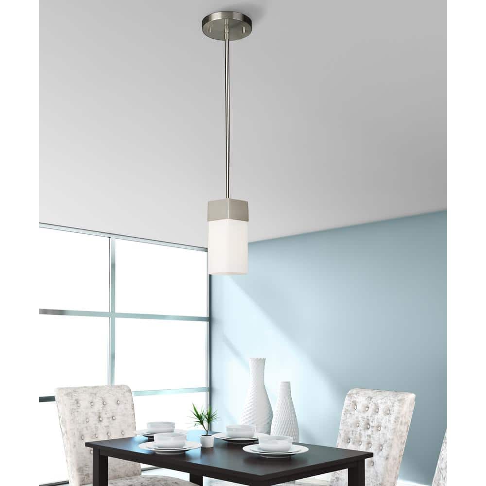 Novela Brushed Nickel Frosted Glass Mini Pendant Light