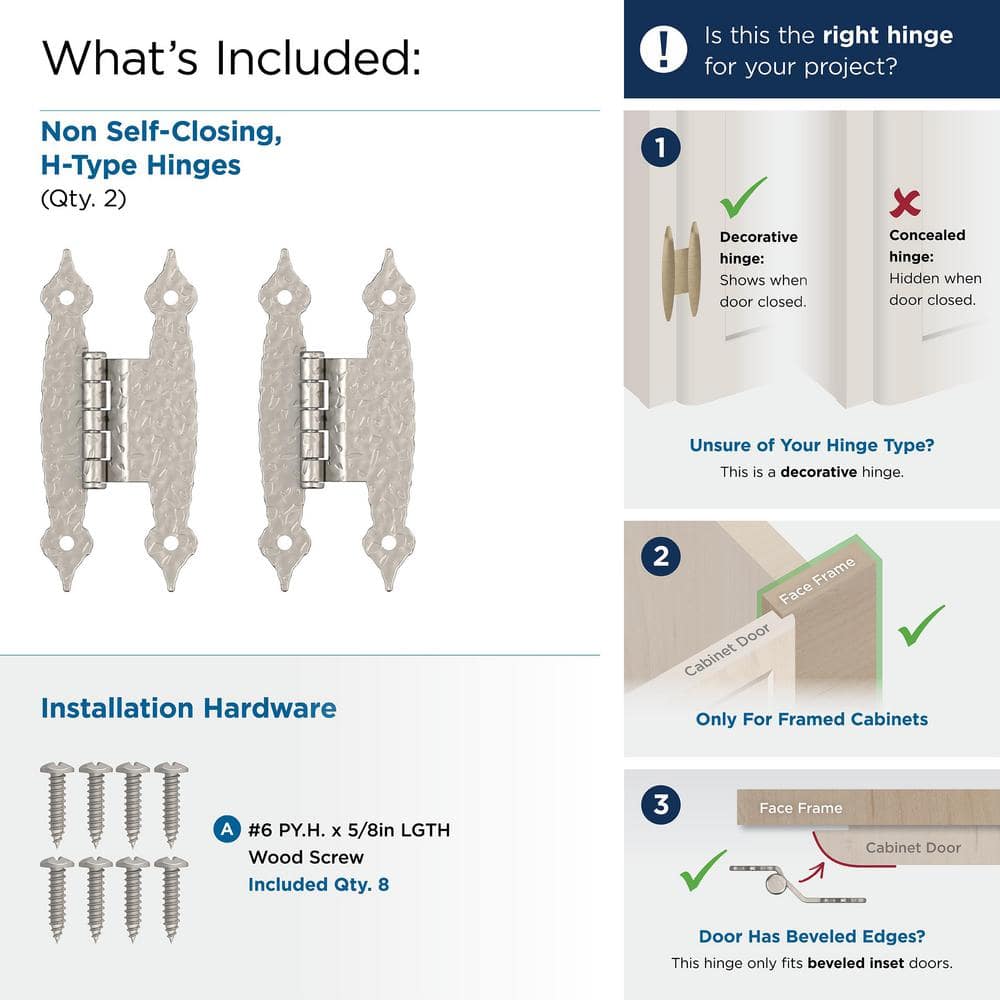 Satin Nickel 3/8 Inch Offset Decorative Cabinet Hinge