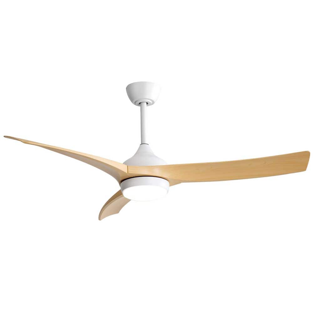 52 in. Indoor White Ceiling Fan with Light, Dimmable, Quiet Reversible DC M