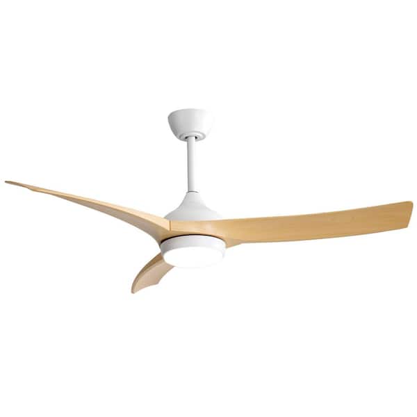 Unbranded 52 in. Indoor White Ceiling Fan with Light, Dimmable, Quiet Reversible DC Motor, 3-Colors Adjustable and Remote