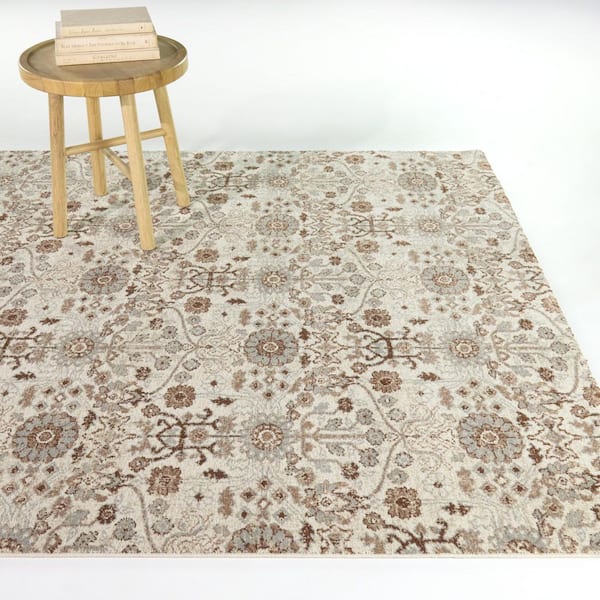 Myron Blue/Rust 7 ft. 10 in. x 10 ft. Medallion Trellis Area Rug