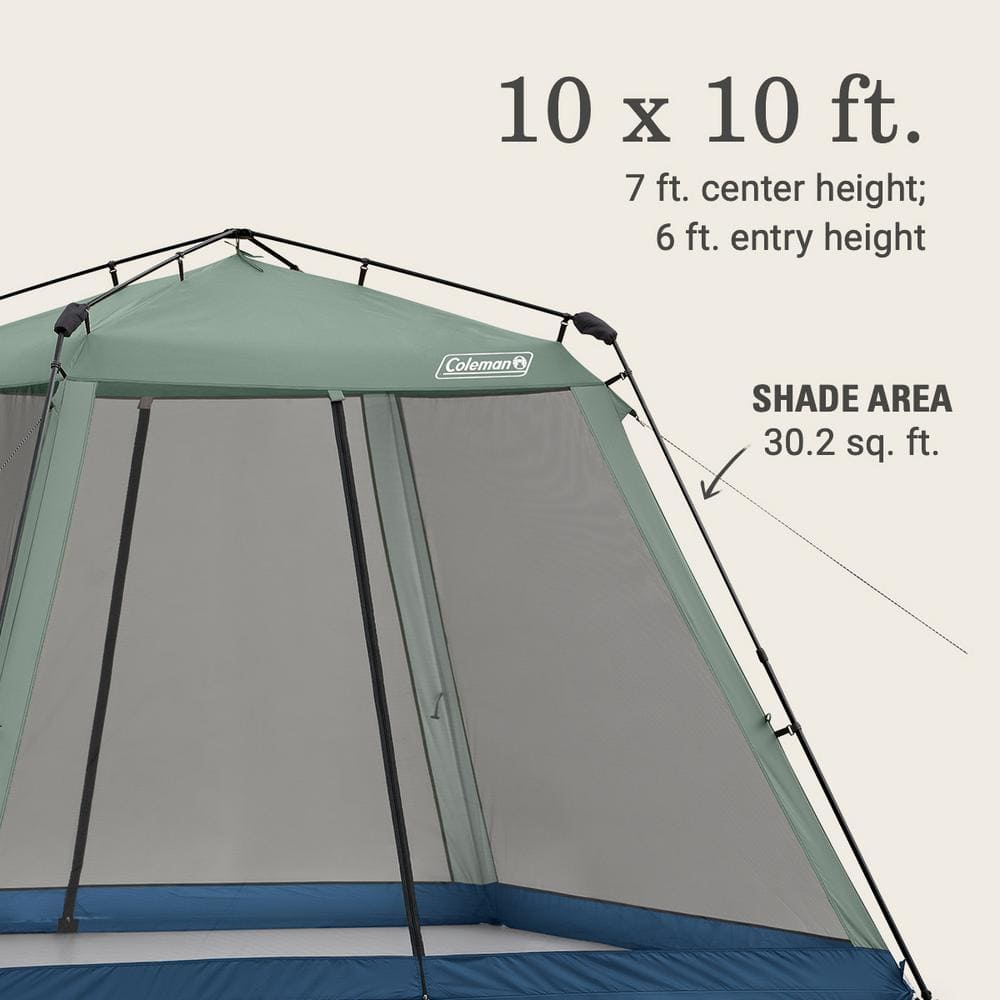 Green 10x10 Instant Screen Canopy Tent with Carry Bag