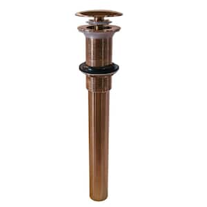 Tip-Toe Stopper Lavatory Drain without Overflow, Antique Copper