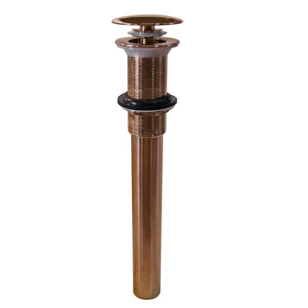 Westbrass Tip-Toe Stopper Lavatory Drain without Overflow, Antique Copper