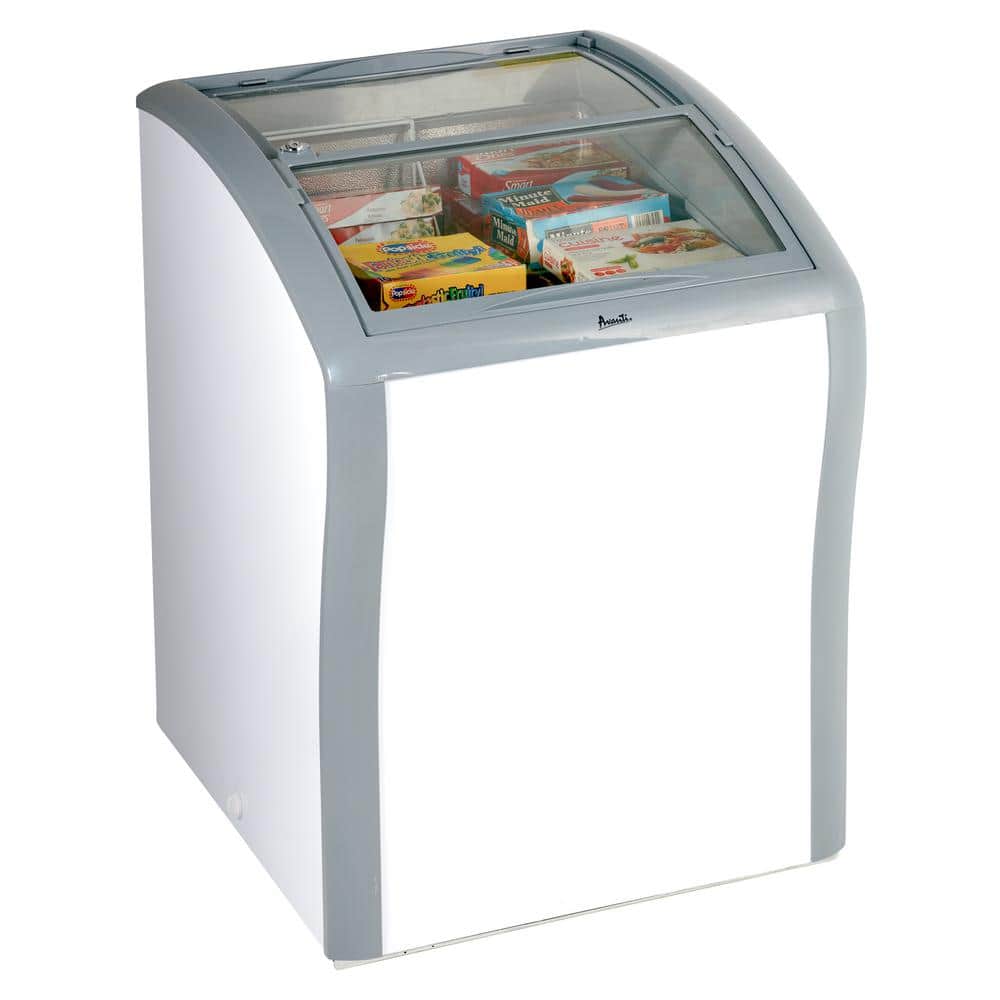 Compact White Glass Top Commercial Refrigerator Freezer