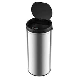 8 gal. Silver Stainless Steel Trash Can Touchless Lid