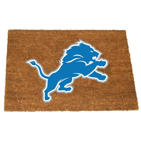 The Memory Company Detriot Lions 19.5 in. x 29.5 in. Coir Fiber Colored Logo Door Mat