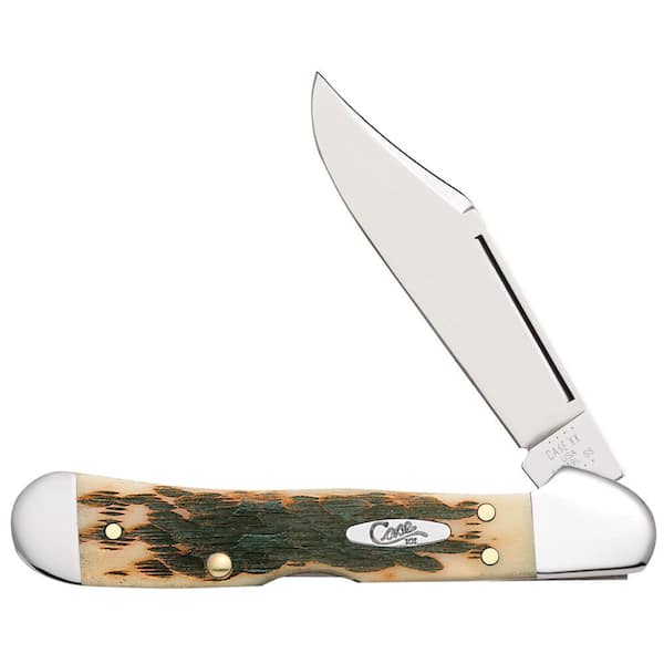 W. R. Case & Sons Cutlery Co Amber Bone Peach Seed Jig Mini CopperLock Pocket Knife
