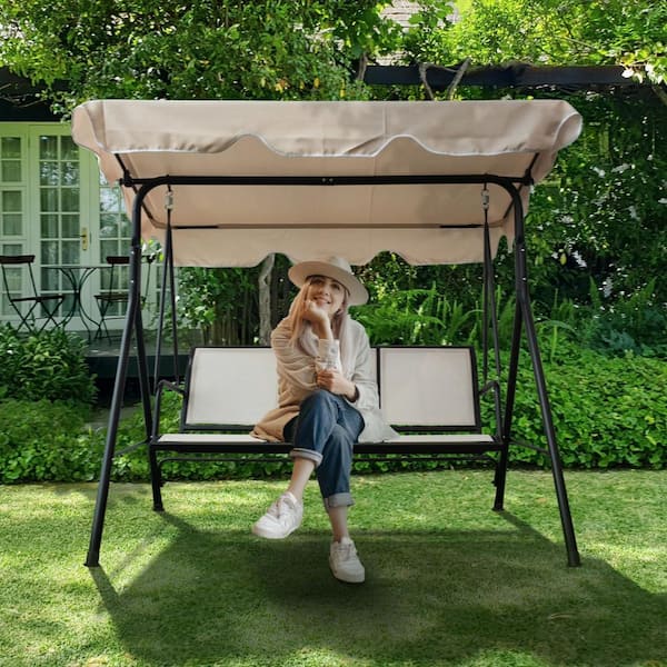 Porch without Chair Sunshade Guard Sun Shade Seat  Top Cover Patio Swing Canopy 