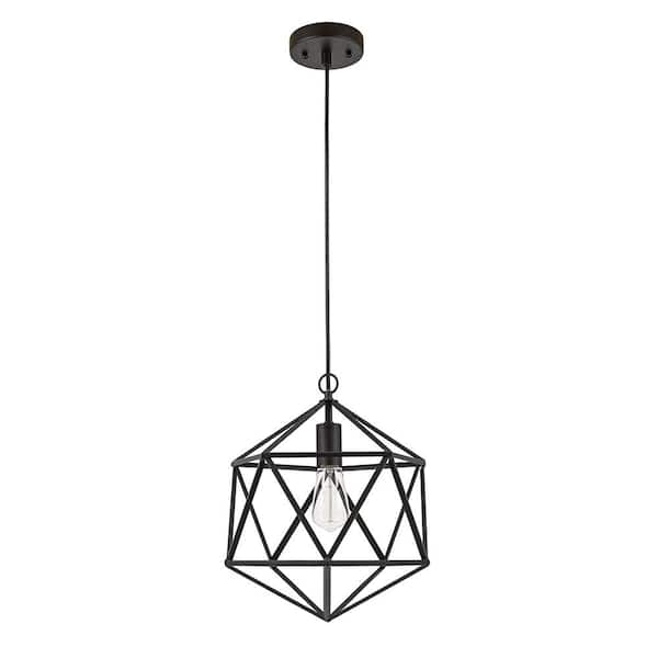 Cresswell 76.75 in. Metal Black Cage Pendant