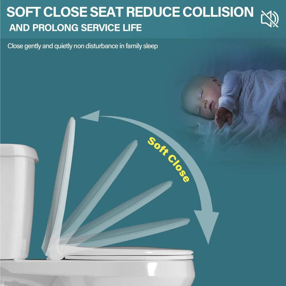 19" White Vitreous China Dual Flush Round Two-Piece Toilet