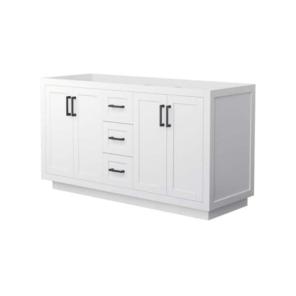 Wyndham Collection Miranda 59.25 in. W x 21.75 in. D Double Bath Vanity Cabinet Only in White
