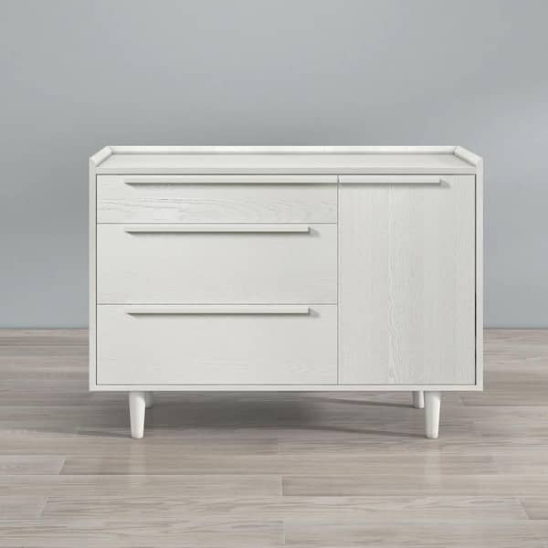 White Wood 4-Drawer 1-Door Bathroom Storage Cabinet - 32.68 H x