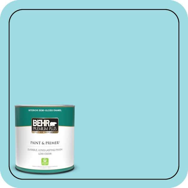 BEHR PREMIUM PLUS 1 qt. #P470-2 Serene Thought Semi-Gloss Enamel Low Odor Interior Paint & Primer