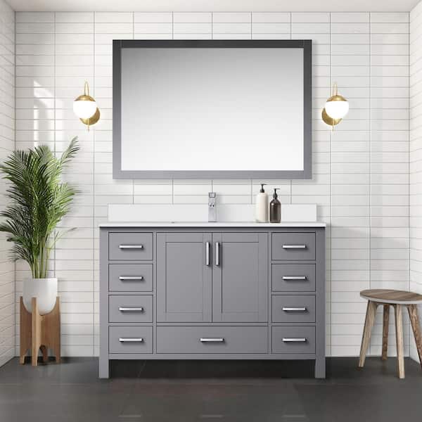 Jacques 48 in. W x 22 in. D Dark Grey Bath Vanity with Cultured Marble Top