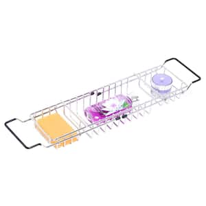 Expandable Metal Bathtub Caddy with Rubber Handles