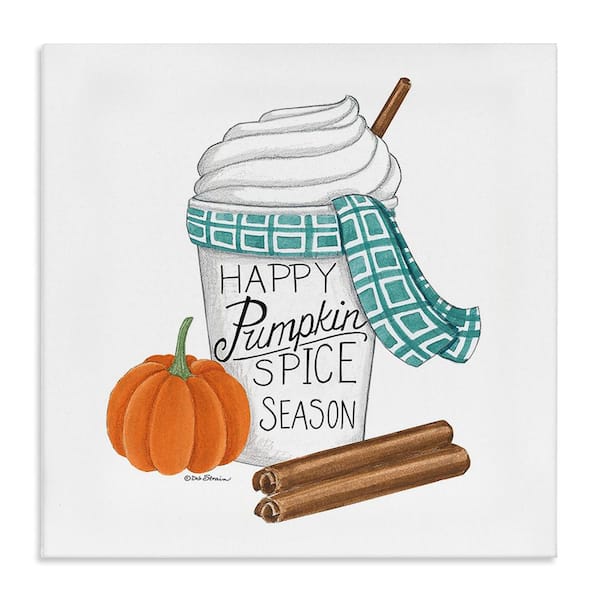 Stupell Industries Pumpkin Spice Season byDeb Strain 1-Piece Unframed Graphic Print Food Poster Art Print 17 in. x 17 in.