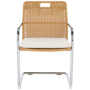 Malou Cream/Natural 16.14 in. Rattan Dining Chair