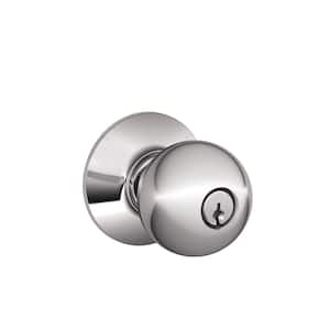 Orbit Bright Chrome Keyed Entry Door Knob