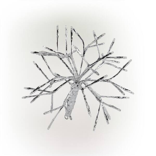 10 Metal 3D Snowflake Ornament: Antique Silver Leaf [XY899047] 
