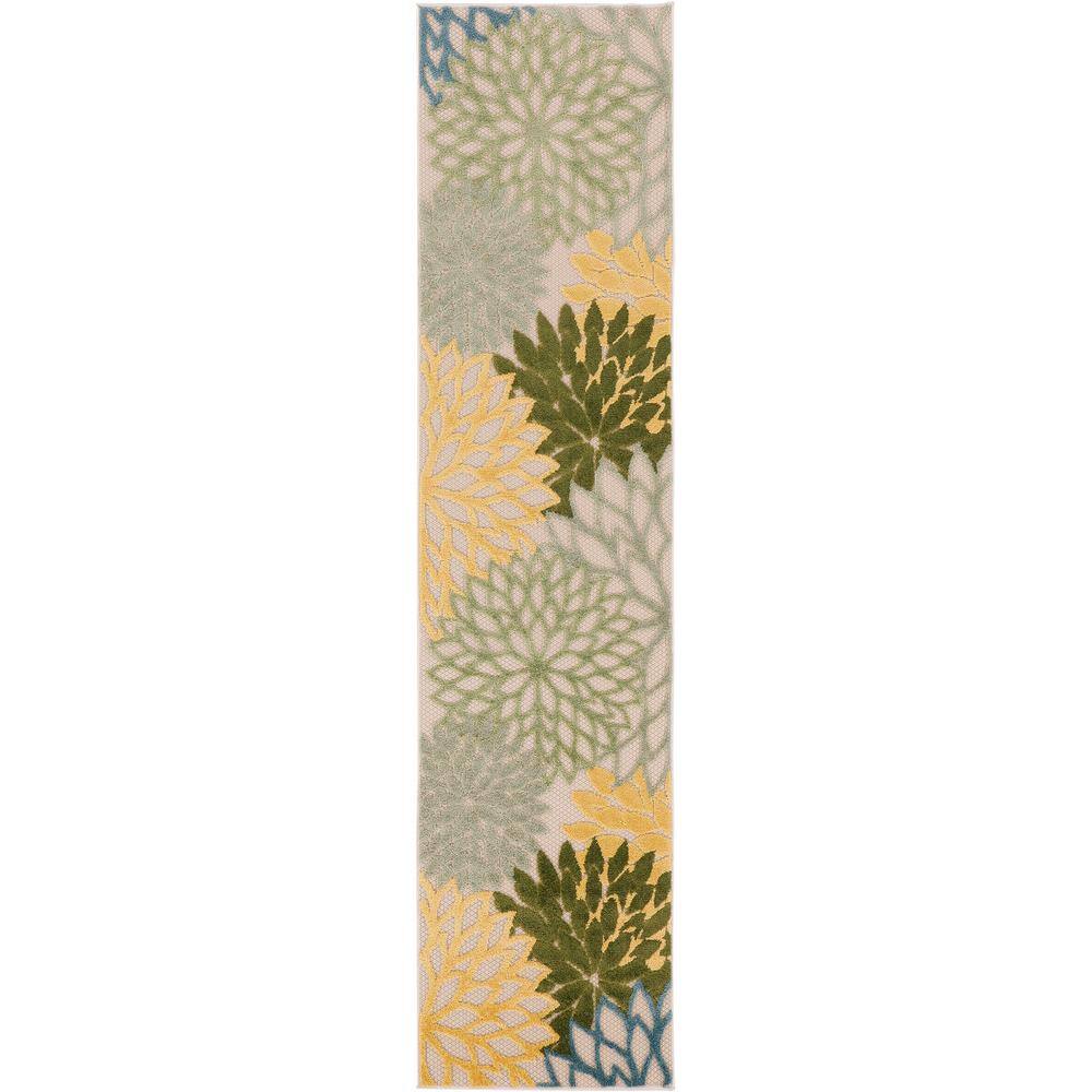 Reviews for Nourison Aloha Green Multi-Color 2 ft. x 8 ft. Floral ...