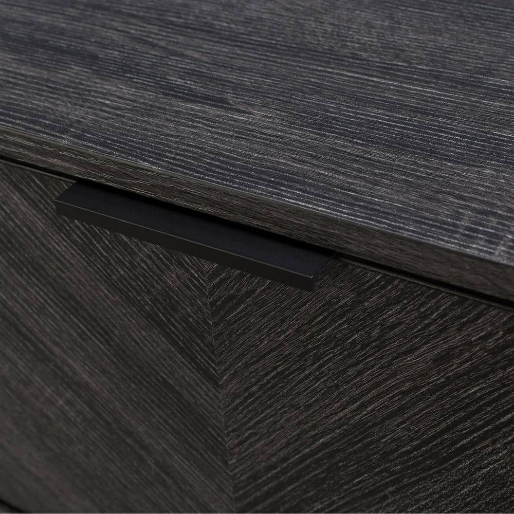 Himari Dark Gray Engineered Wood TV Stand with Cabinets