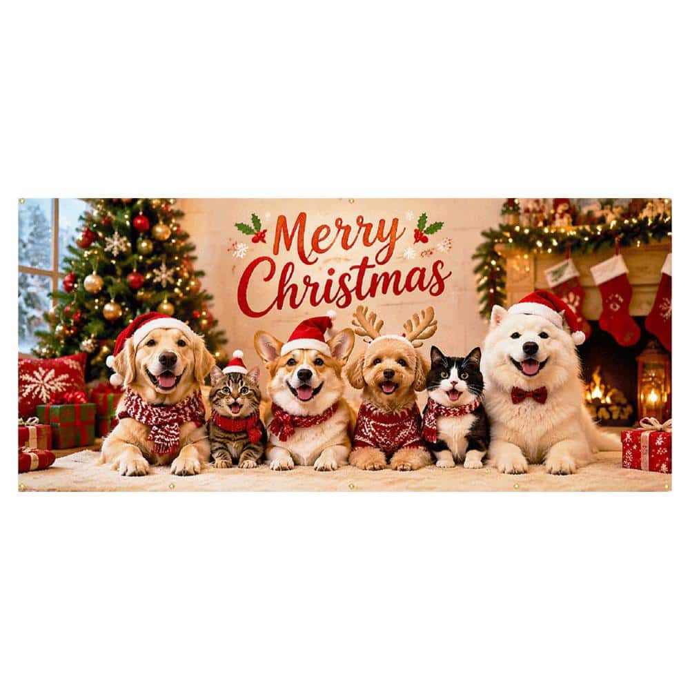 Banner Rope Diy Justincity 71 in Christmas Garage Door Banner with Rope, Reinforced ...