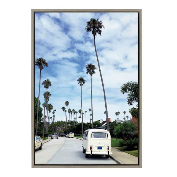 Kate and Laurel Sylvie La Jolla Commute by Rachel Dowd Framed Canvas Beach Art Print 33 in. x 23 in.