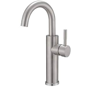 Single Hole Single Handle Bar Faucet With Swivel Spout in Brushed Nickel