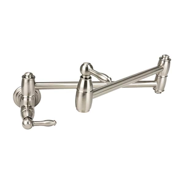 Brienza Traditional Wall-Mount Pot Filler in Brushed Nickel