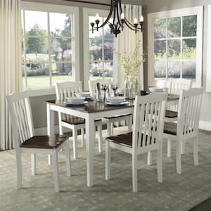 Shiloh 5-Piece Creamy White / Rustic Mahogany Dining Set