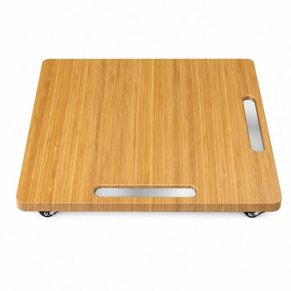 16 in. W x 13 in. D Bamboo Appliance Slider with 360 ° Rollers for Kitchen Appliance and Coffee Countertop, Brown