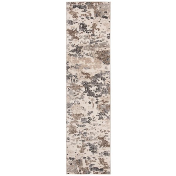 SAFAVIEH Spirit Taupe/Ivory 2 ft. x 8 ft. Floral Runner Rug