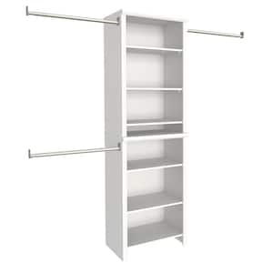 Impressions Standard 60 in. W - 120 in. W White Wood Closet System