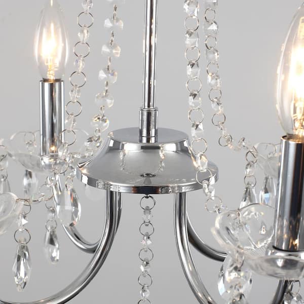 ルミナベッラMessalina SO4 peodant　chrome ZJVAIVE 4-Light Chrome Traditional Candle Style Crystal Chandelier