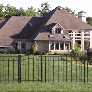 Natural Reflections Heavy-Duty 2-1/2 in. x 2-1/2 in. x 6-7/8 ft. Black Aluminum Fence Line Post